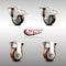 Service Caster 3 Inch 316SS Maroon Polyurethane Swivel Plate Caster Lock Brake 2 Rigid, 2PK SCC-SS316TTL20S314-PPUB-MRN-2-R-2 - alternate 2